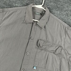Vintage Levis Silver Tab Shirt Mens Large Gray Striped Short Sleeve Button Up